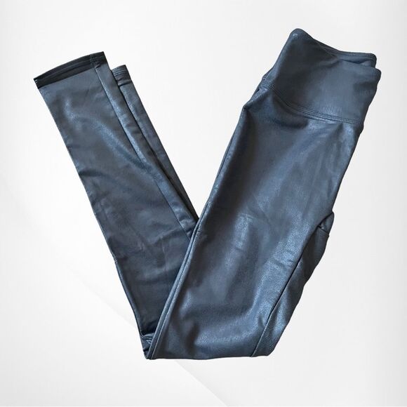 NWT ALL WORTHY BY HUNTER MCGRADY GRAY FAUX LEATHER LEGGINGS Size Small Tall - Picture 1 of 5